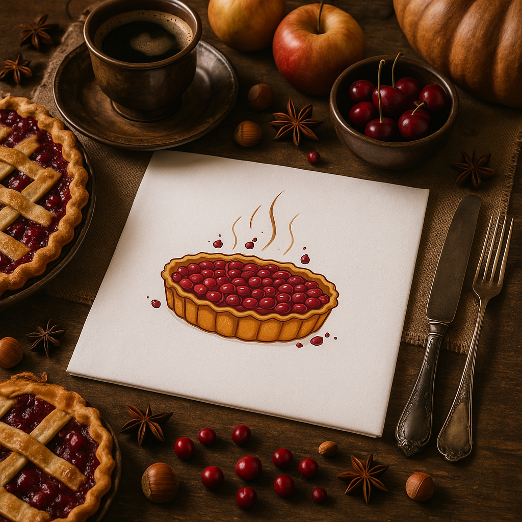 FRESH BAKED LOVE – Cherry Pie Napkins