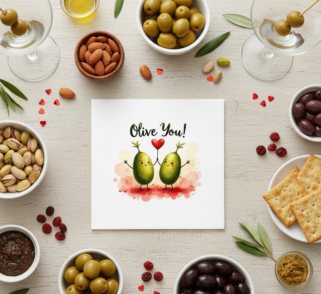 "Olive You"  Napkins