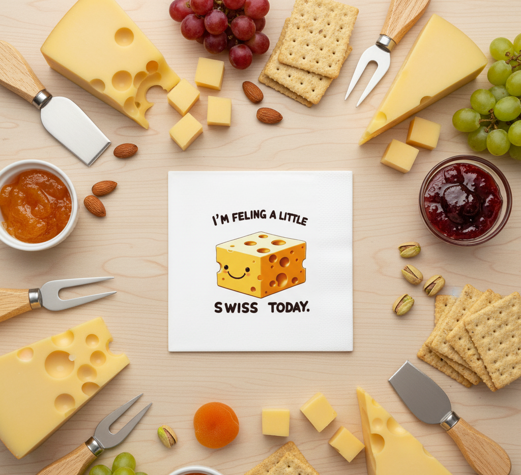"I'm Feeling a Little Swiss Today" Cheese Napkins