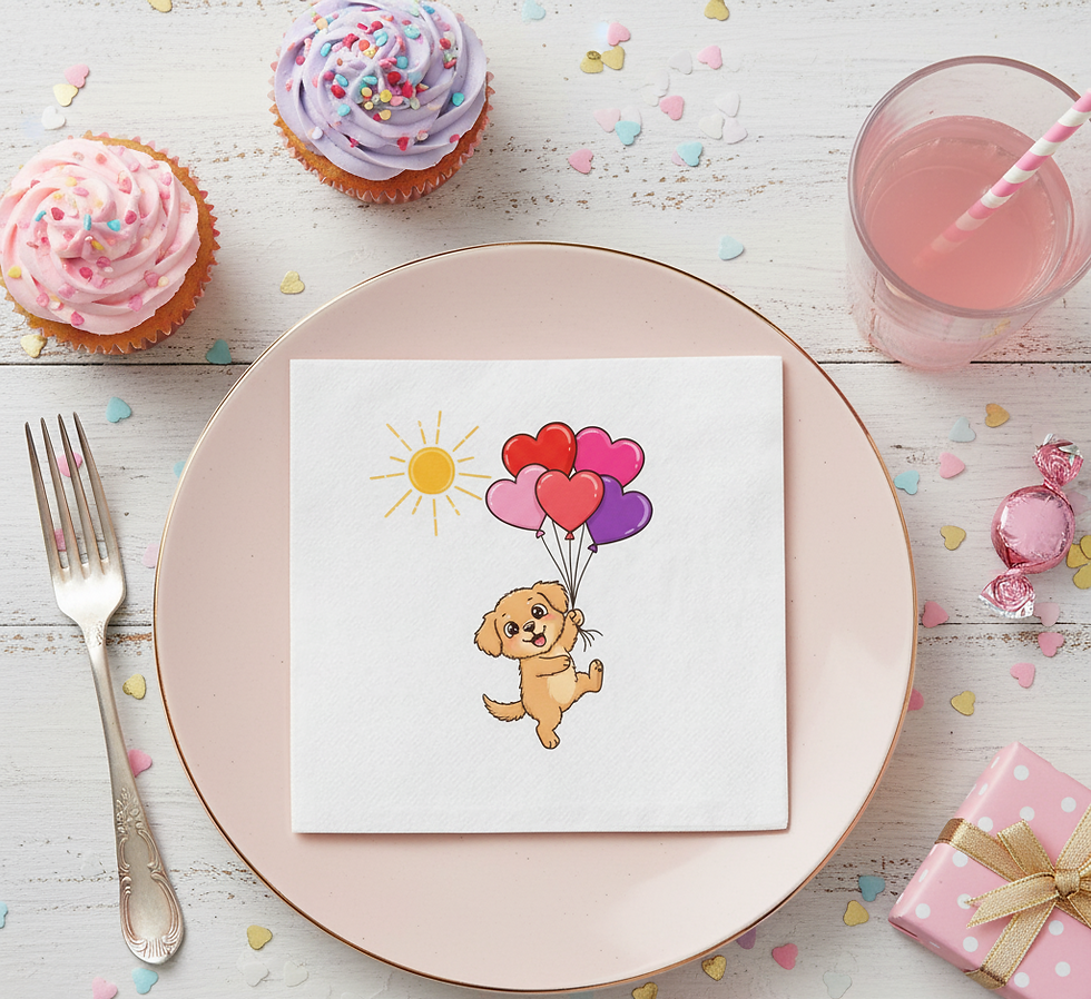 "Puppy Love Balloons" Napkins