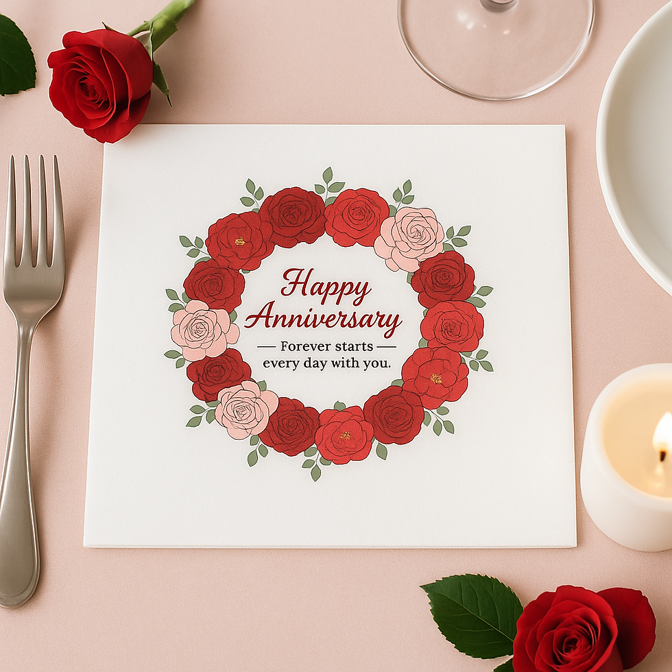 “Forever Roses” Anniversary Napkins