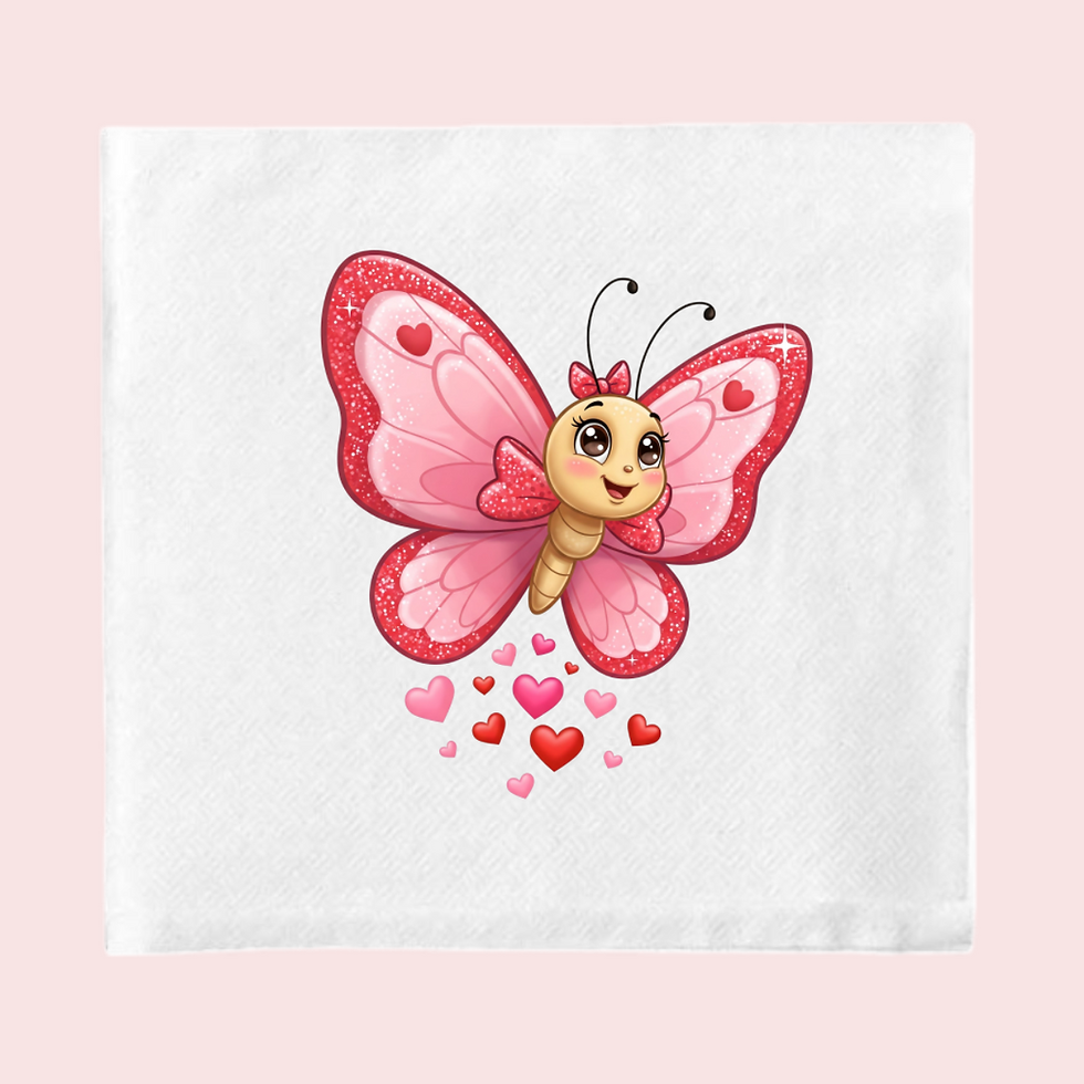 Pink butterfly with hearts – Hearts Butterfly napkin