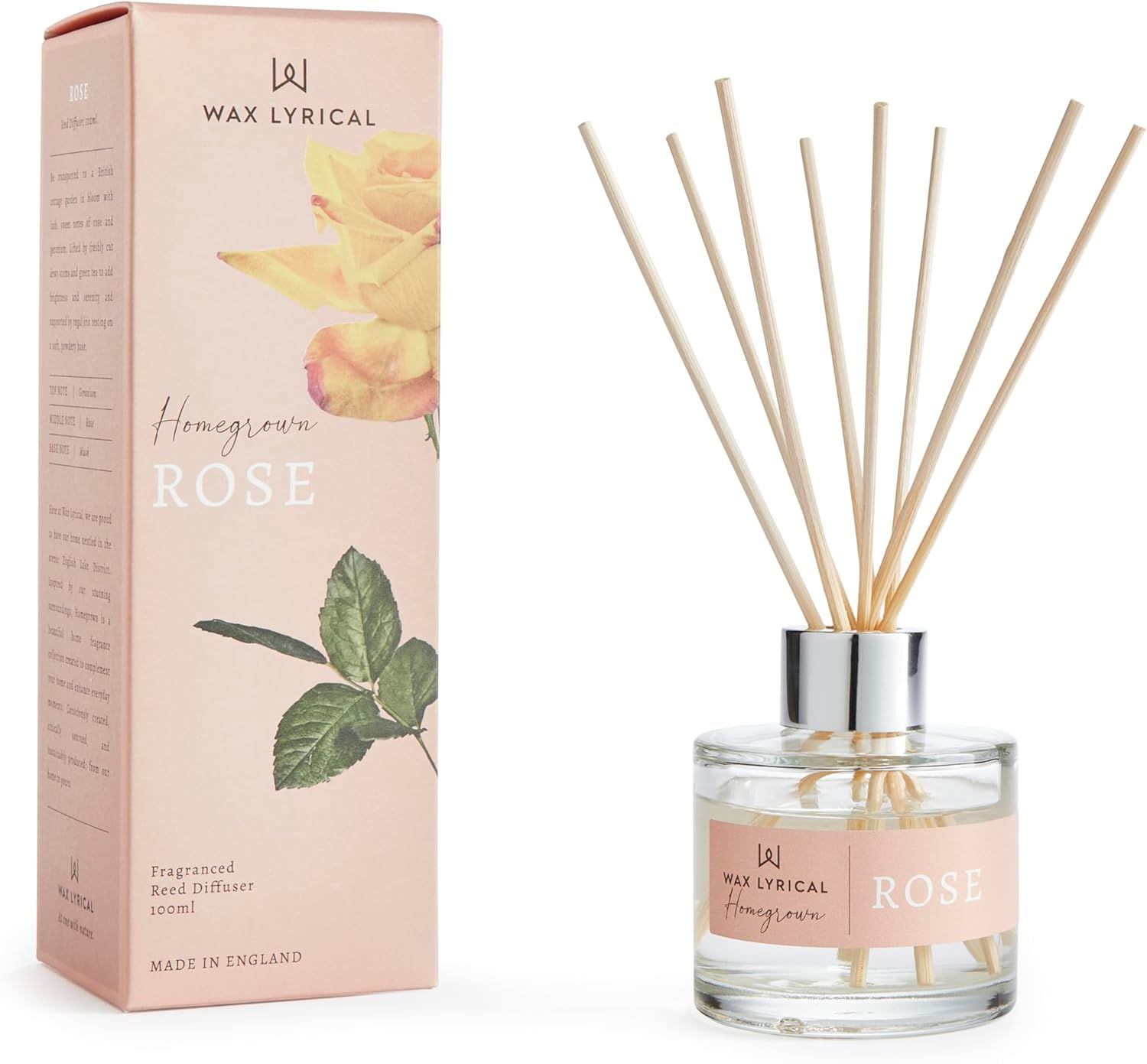 Wax Lyrical Homegrown Range Reed Diffuser - Rose