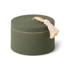 Paddywax Green Ceramic Candle with Lid - Cypress & Fir