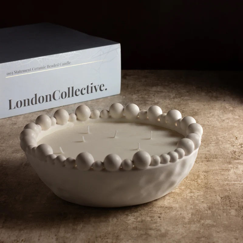 Thumbnail: Zesty Lemons London Collective Large Statement Beaded Candle - Amber Noir