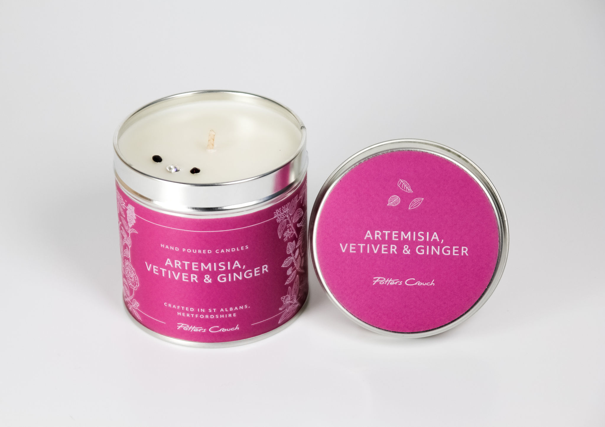 Potters Crouch Wellness Range Candle in a Tin - Artemisia, Vetiver & Ginger