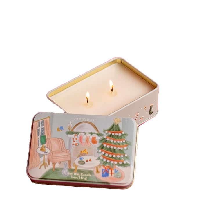 Thumbnail: Paddywax Christmas Tin Candle - Persimmon & Chestnut