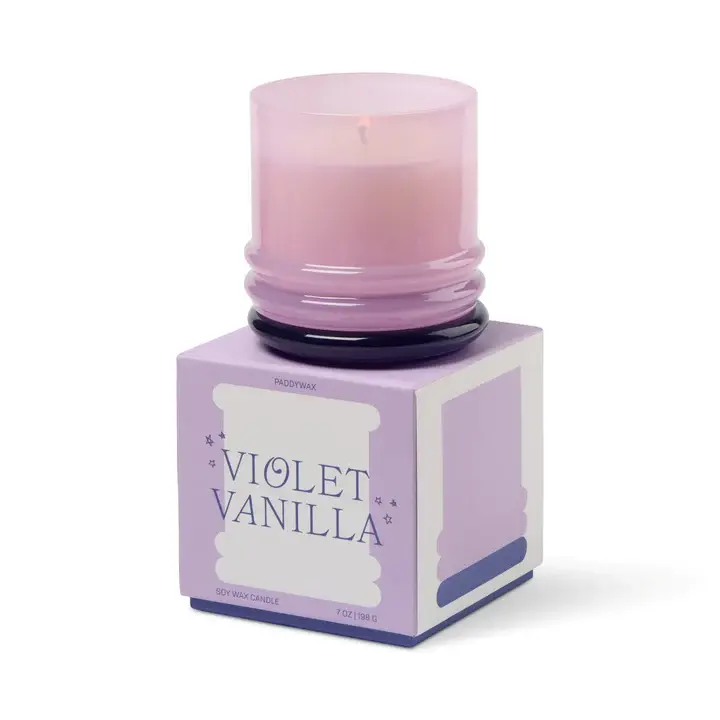 Thumbnail: Paddywax Stack Range Glass Candle - Violet Vanilla