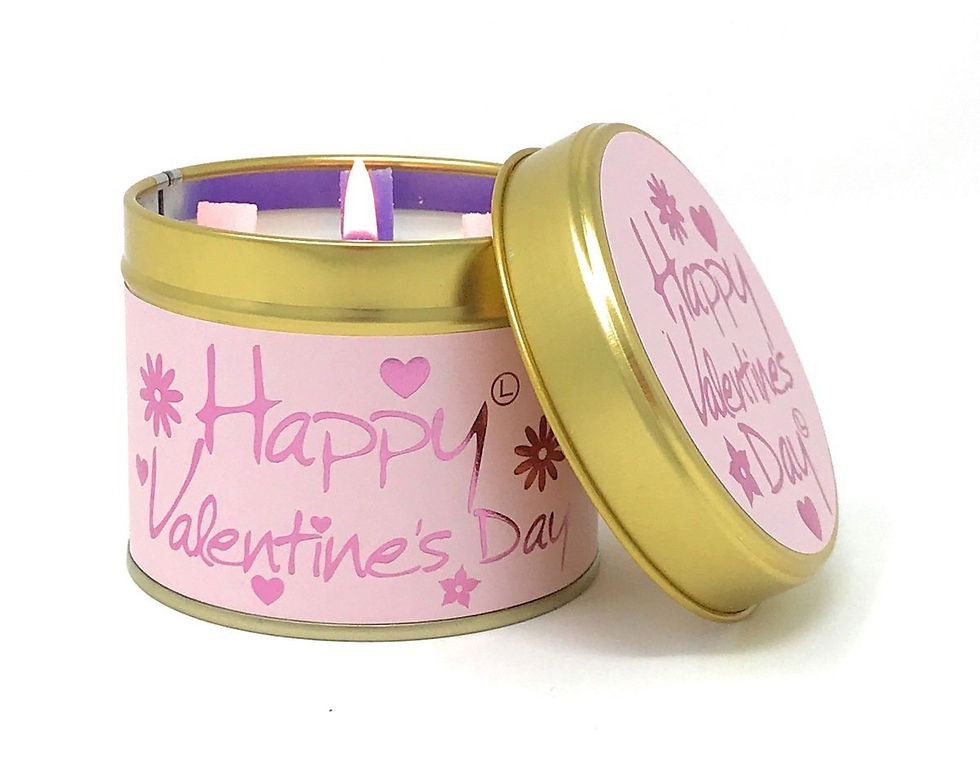 Lily Flame Candle in a Tin - Happy Valentine's Day