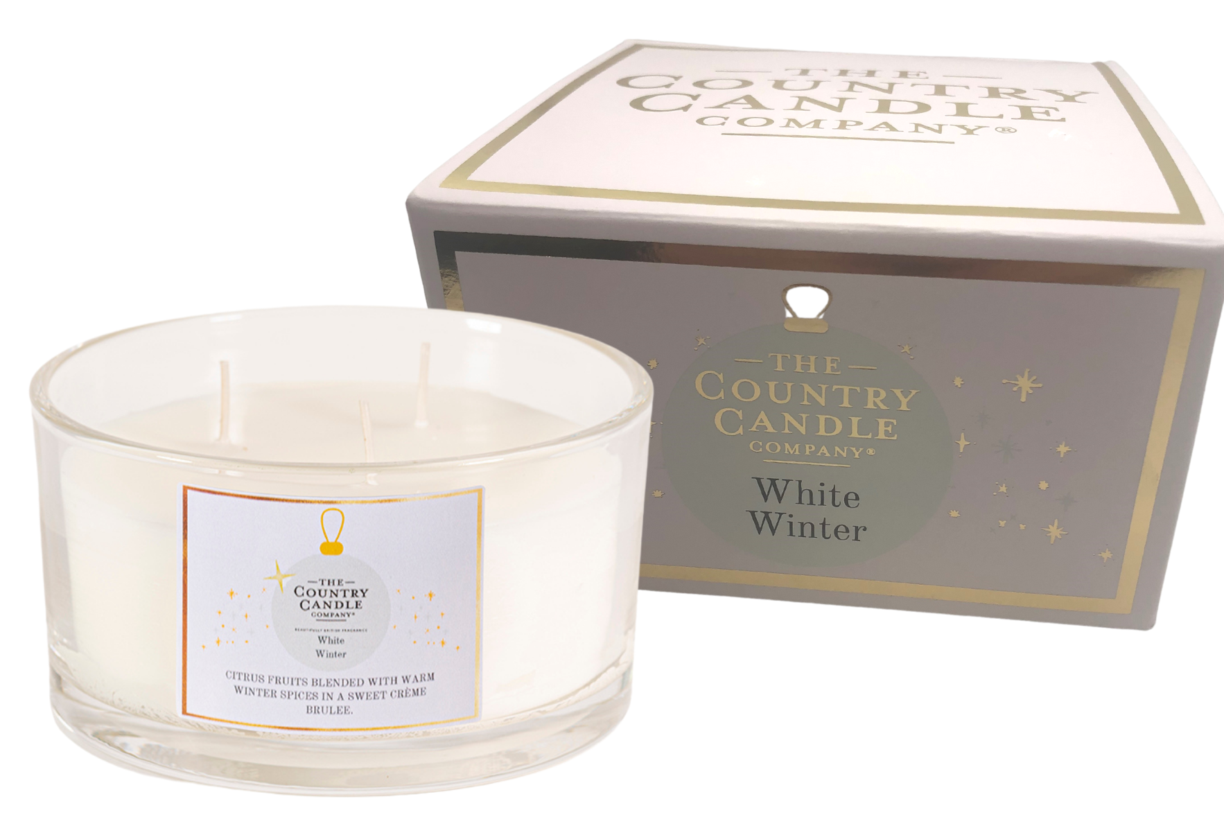 The Country Candle Company Triple Wick Candle  - White Winter