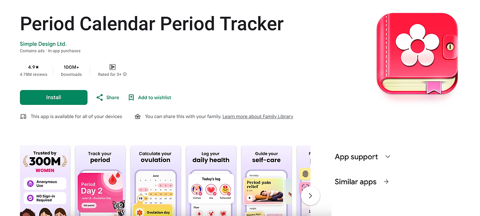 Period Calendar by Simple Design