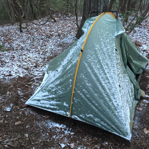 Snow on the tent