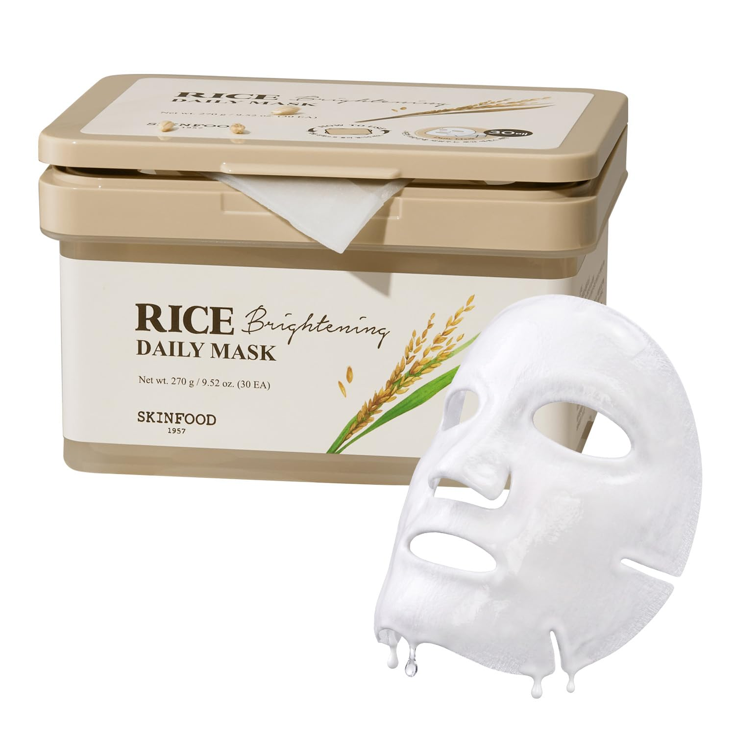 SKINFOOD Rice Daily Mask (30 Sheets)