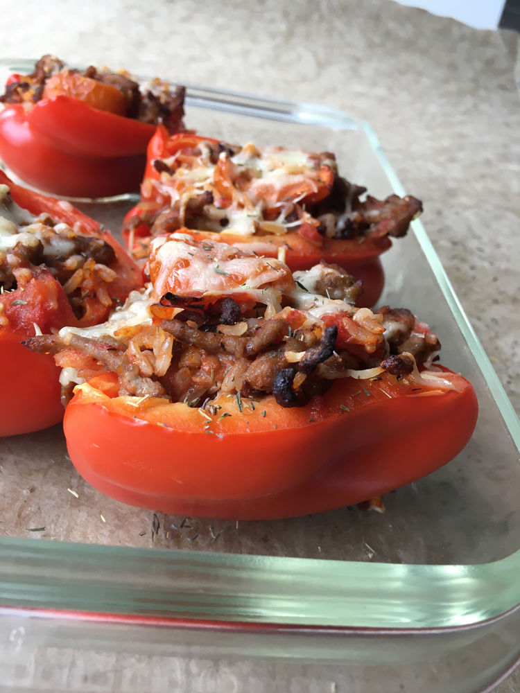 Gevulde paprika voor op de barbecue