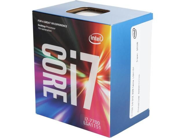 Intel i7-7700 quad core 3.6GHz