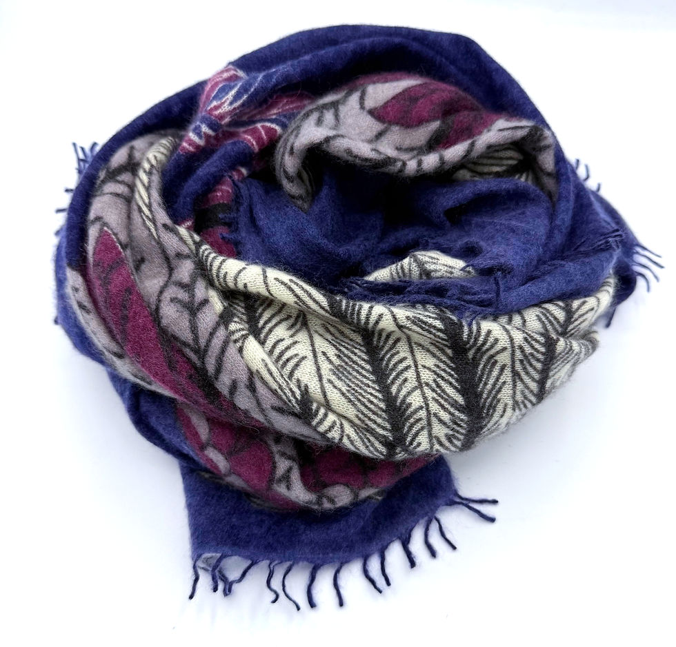 Thumbnail: "Plume" Knitted cashmere felted stole