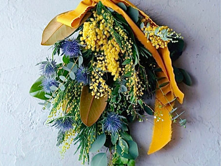 【2月15日(土)13:30〜15:00】春を告げるミモザのスワッグ可憐な春の草花でお部屋に癒し空間を
