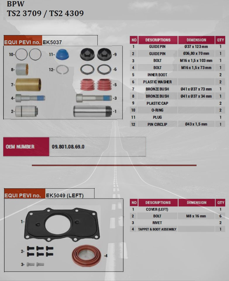 Miniatura: KIT´S DE REPARAÇÃO BPW