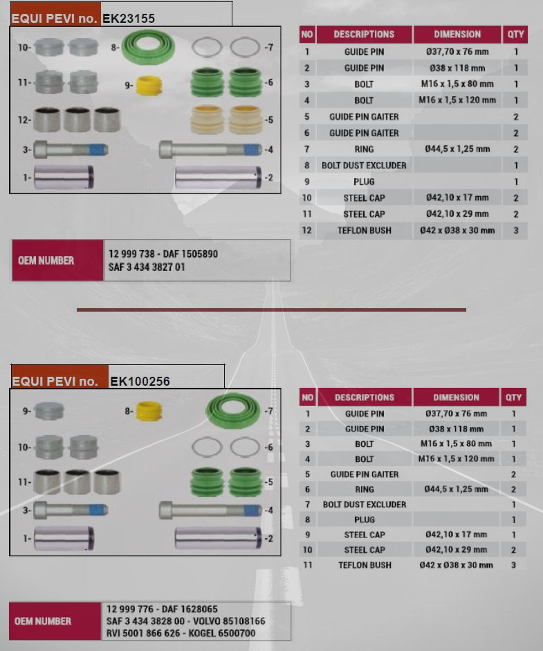 Miniatura: KIT´S REPARAÇÃO WABCO