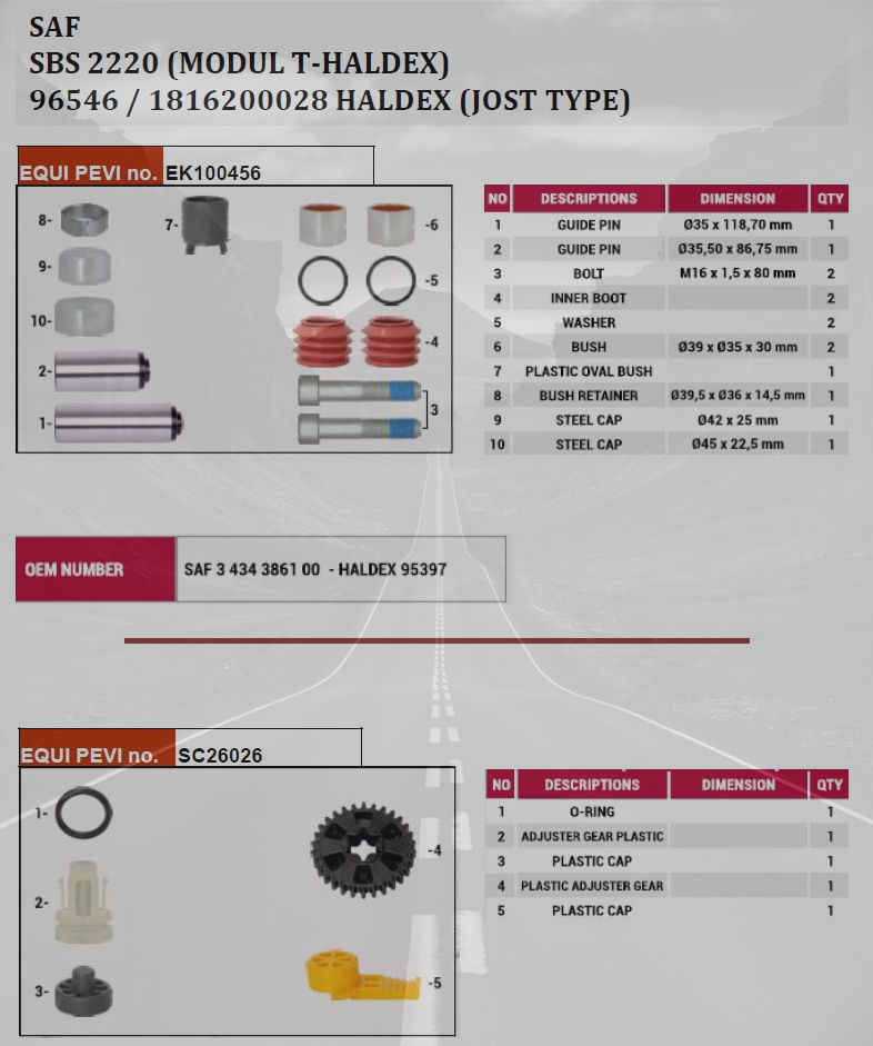 Miniatura: KIT´S REPARAÇÃO SAF
