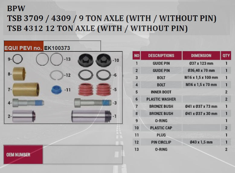 Miniatura: KIT´S DE REPARAÇÃO BPW
