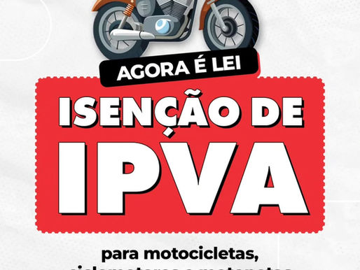 São Paulo aprova isenção de IPVA para motos de até 180 cilindradas a partir de 2026