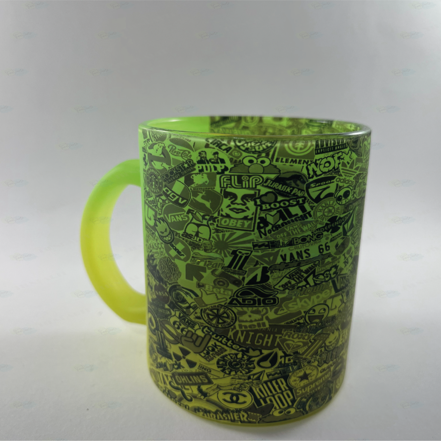 Mug neon opalizado personalizado stickers.