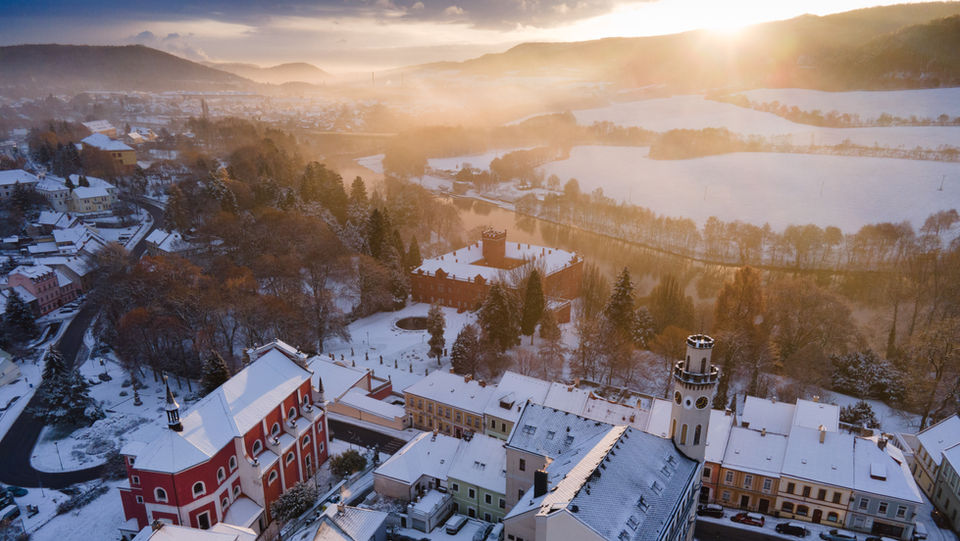 Zimní Klášterec nad Ohří - Dronová fotografie - Krajina
