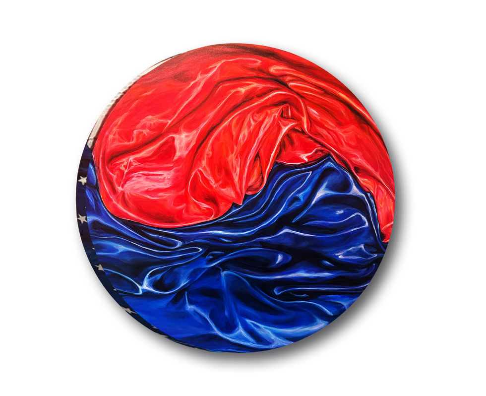 Wrinkle series #5
Shield
Acrylic
36" x 36" x 1.5"
round canvas