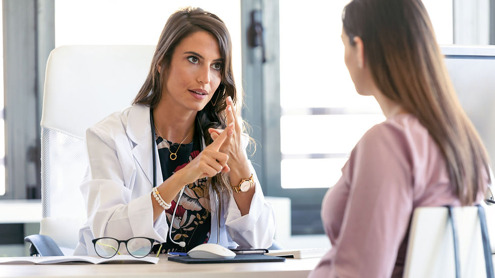 Endometriosis professional explaining all treatment options fully supporting the woman patient