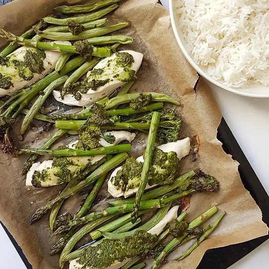 Pesto Chicken Tray Bake How to bake pesto chicken. pesto chicken tray bake