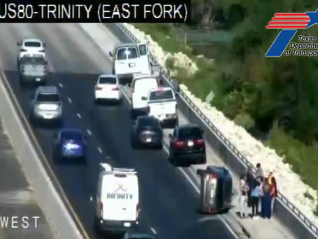 7 vehicle accident, leaving one overturned, reported in Forney, TX