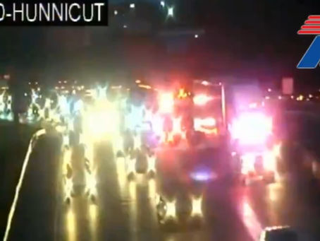Early morning accident involving an Semi-Truck. Fire and Ambulance are on scene - Dallas, TX.