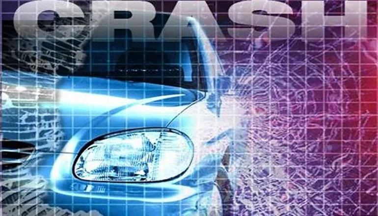 Illustrative crash graphic; not a photo of the I-30 crash in east Fort Worth