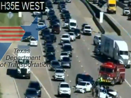 IH-635 and IH-35E West - Lanes closed after bad accident - Farmers Branch, TX.