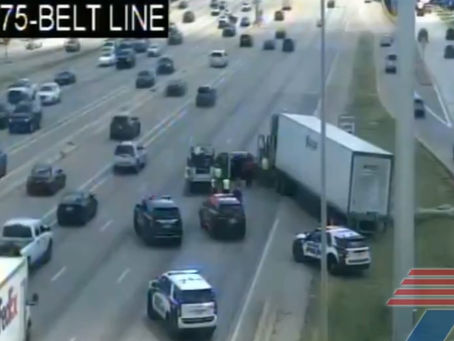 US-75 and Belt Line Rd - Dallas, TX - Passenger sedan and Big Rig involved in accident.