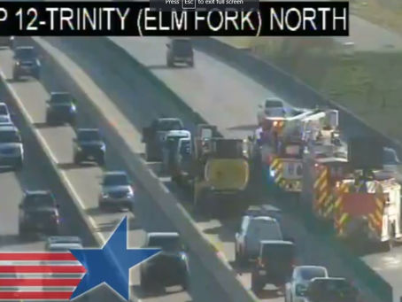 Later Afternoon Accident Blocks Express Lane in Irving, TX