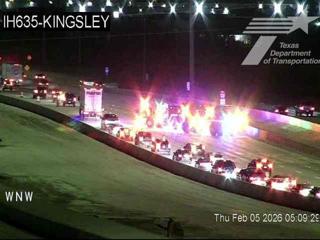 Early morning accident leaves only one lane open - Garland, TX.