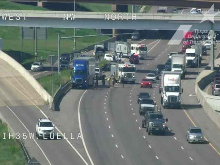 18-wheeler involved in accident on IH-35W in Fort Worth, TX