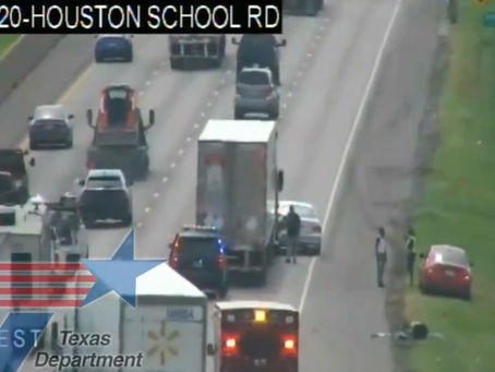 IH-20 and Houston School Rd - Dallas, TX - 18-wheeler rear-end passenger vehicle.