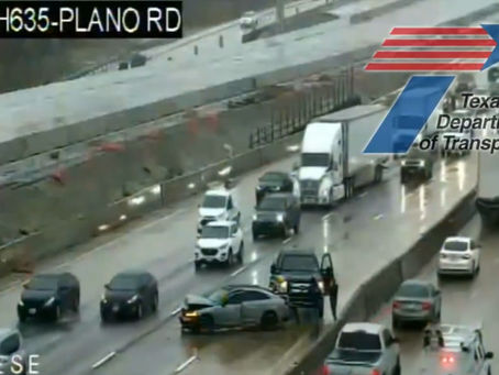 Car Battered by Huge Ford Truck on IH-635 and Plano RD