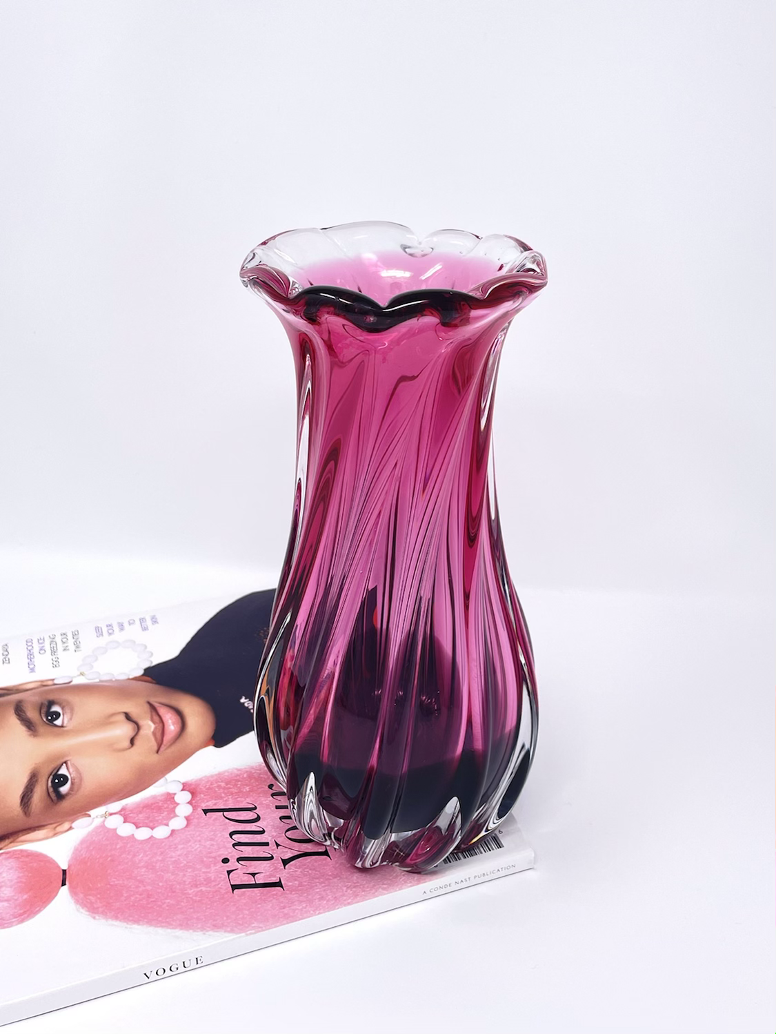Pink and Purple Spiral Vase