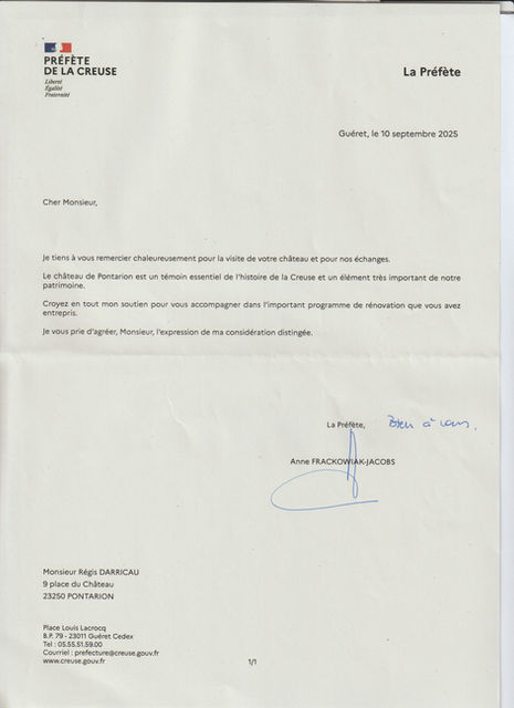 Lettre madame la Préfète