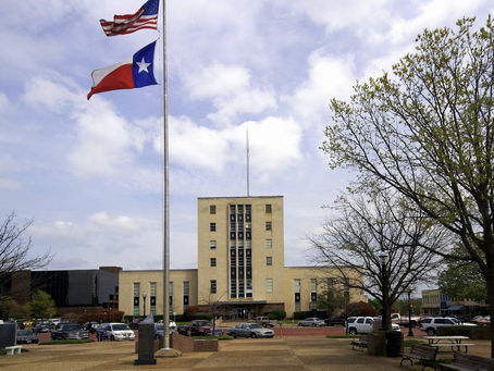 Tyler City Hall in Tyler, Texas, home to municipal departments overseeing building permits and development services.