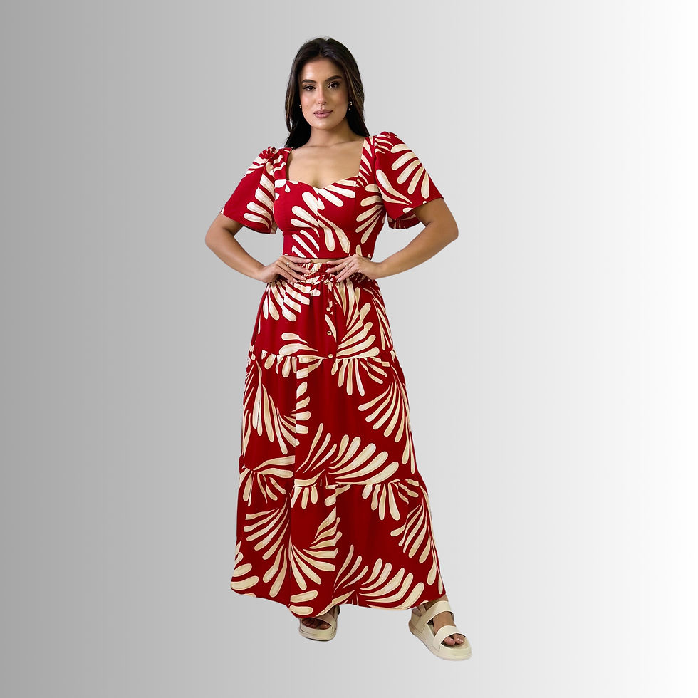 Miniatura: Conjunto saia e cropped