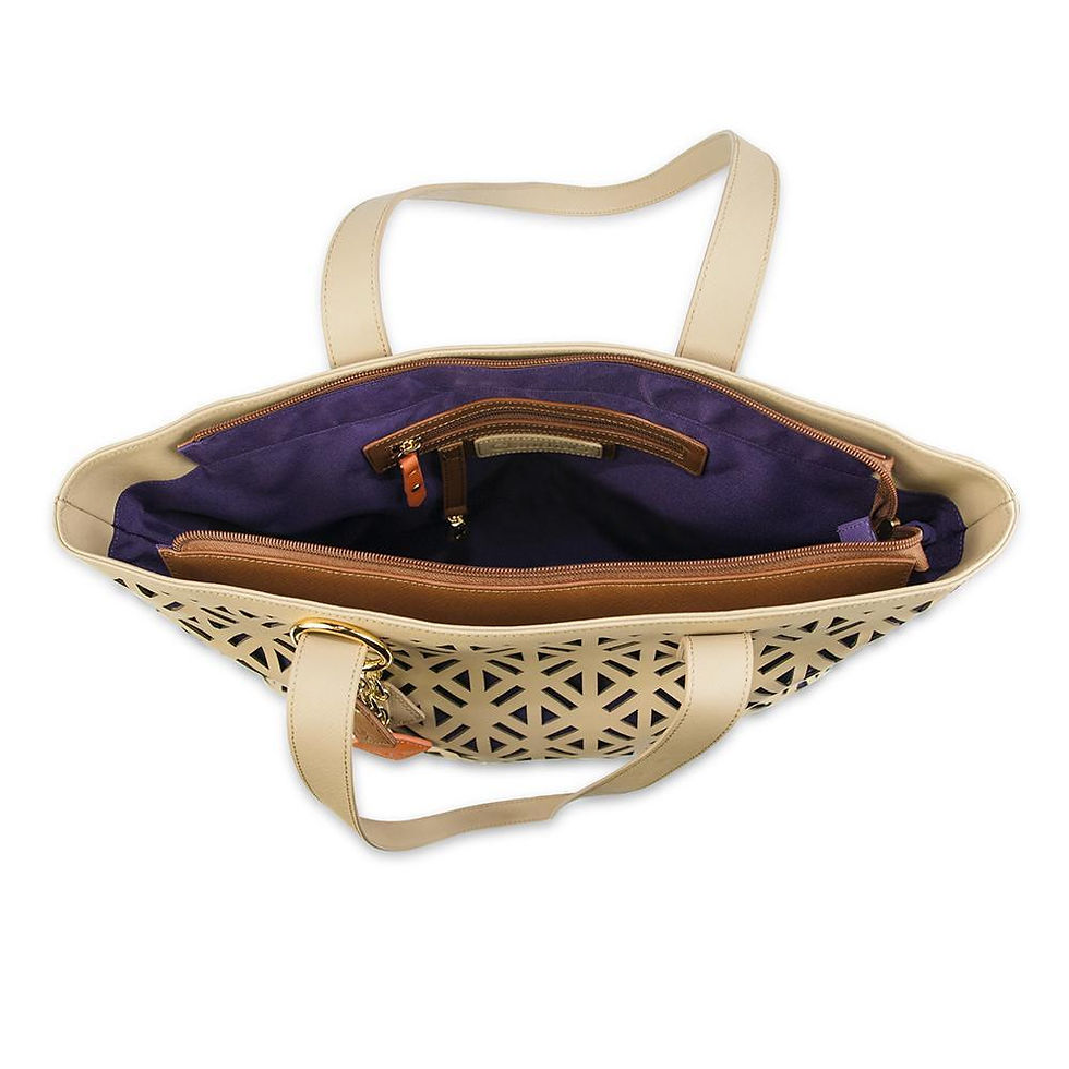 Thumbnail: Luminous Leather Tote  -Tan