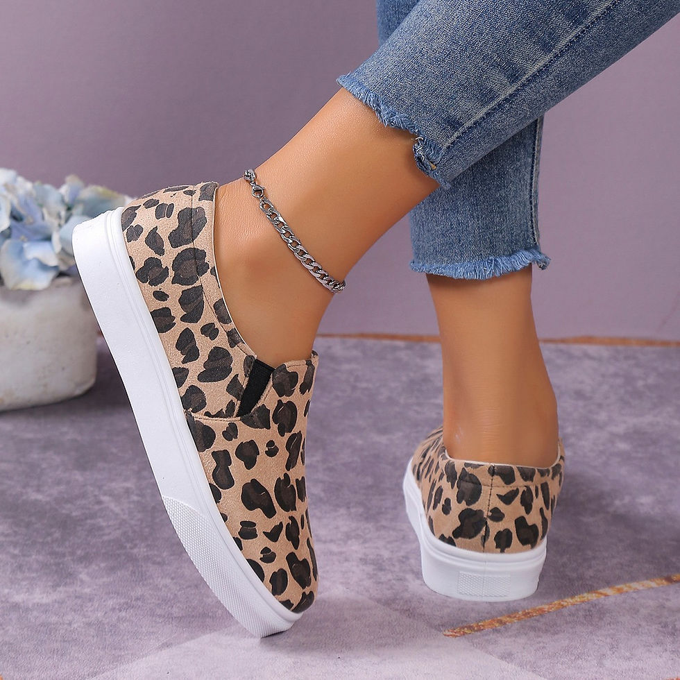 Thumbnail: Women's Casual Leopard Print Canvas Flat Shoes