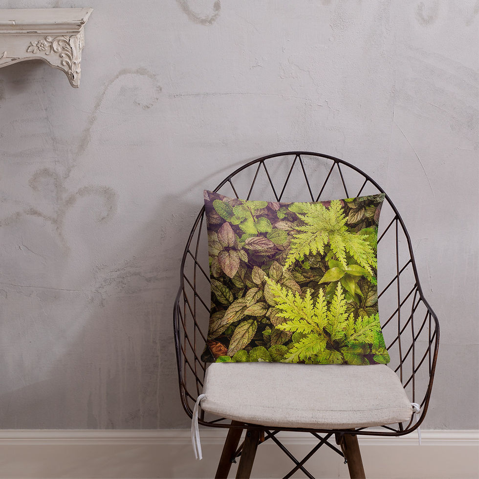 Thumbnail: Garden of Green-Botanical Big Island Hawaii Throw Pillow by Robert Arrington