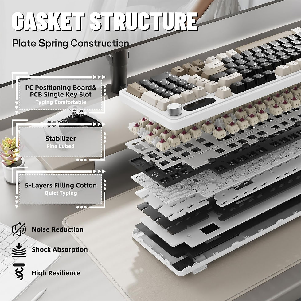 Thumbnail: ATTACK SHARK X98Pro Wireless Mechanical Keyboard with Screen & Knob, Tri-mode Ga