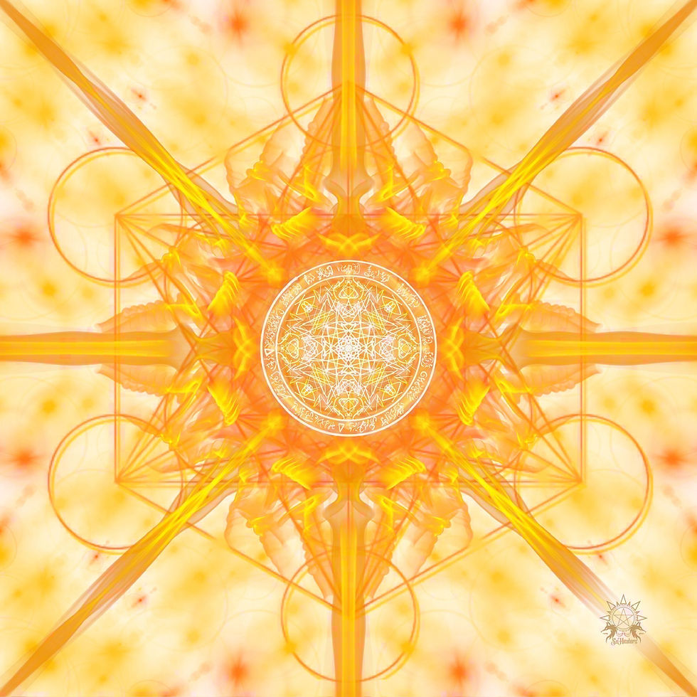 Thumbnail: Archangel Metatron & Golden Orange Dragon Mandala Scarf  (Sold Out)